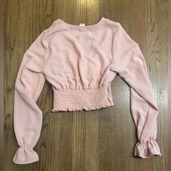 Altar's State Cropped Long Sleeve Top-Size Medium-Pink - Picture 2 of 6